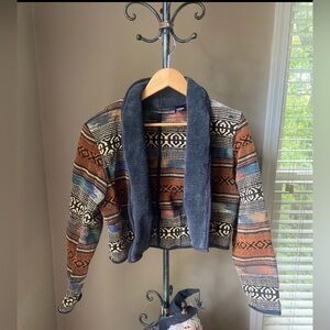 Vintage New Identity cardigan/blazer chunky knit Western size L bohemian hippie